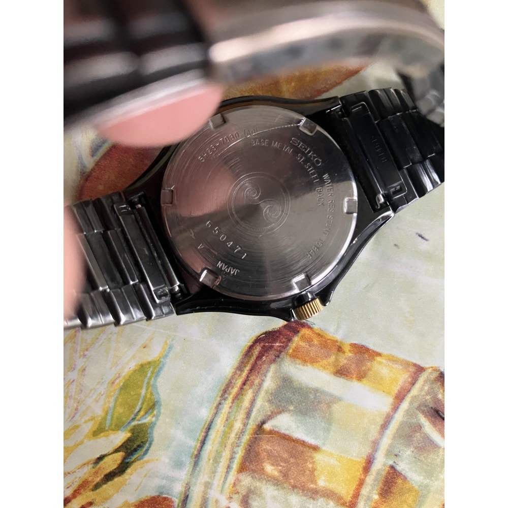Vintage Seiko SQ Sports 150 Two Tone Quartz Dive Watch 5H28-7080 Untested - Picture 6 of 6